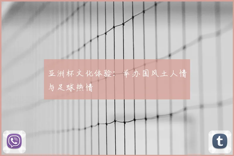 亚洲杯文化体验:举办国风土人情与足球热情